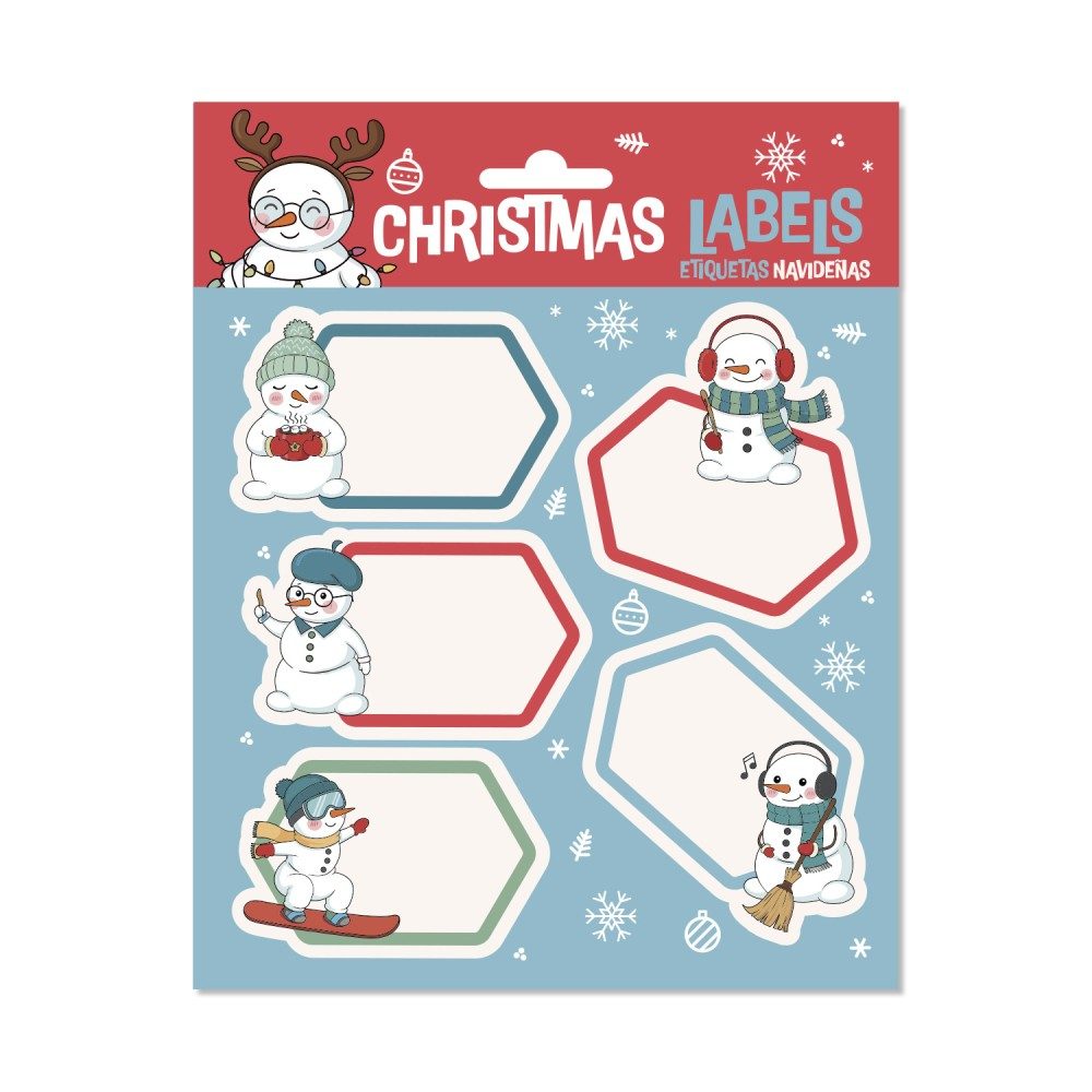 Grupo Erik - Snowman Premium Christmas SelfAdhesive Adhesive labels - Multicolours